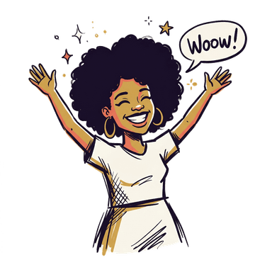 Afro girl celebrating