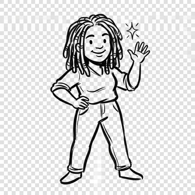 Personnage qui fait signe